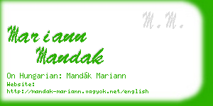 mariann mandak business card