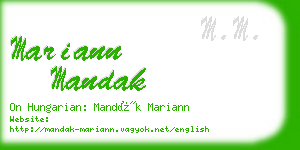 mariann mandak business card